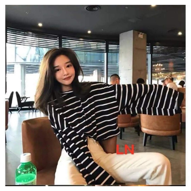 [ Mã WASTAPR giảm 10K đơn 50K] Áo croptop kẻ tay dài LN12 | BigBuy360 - bigbuy360.vn