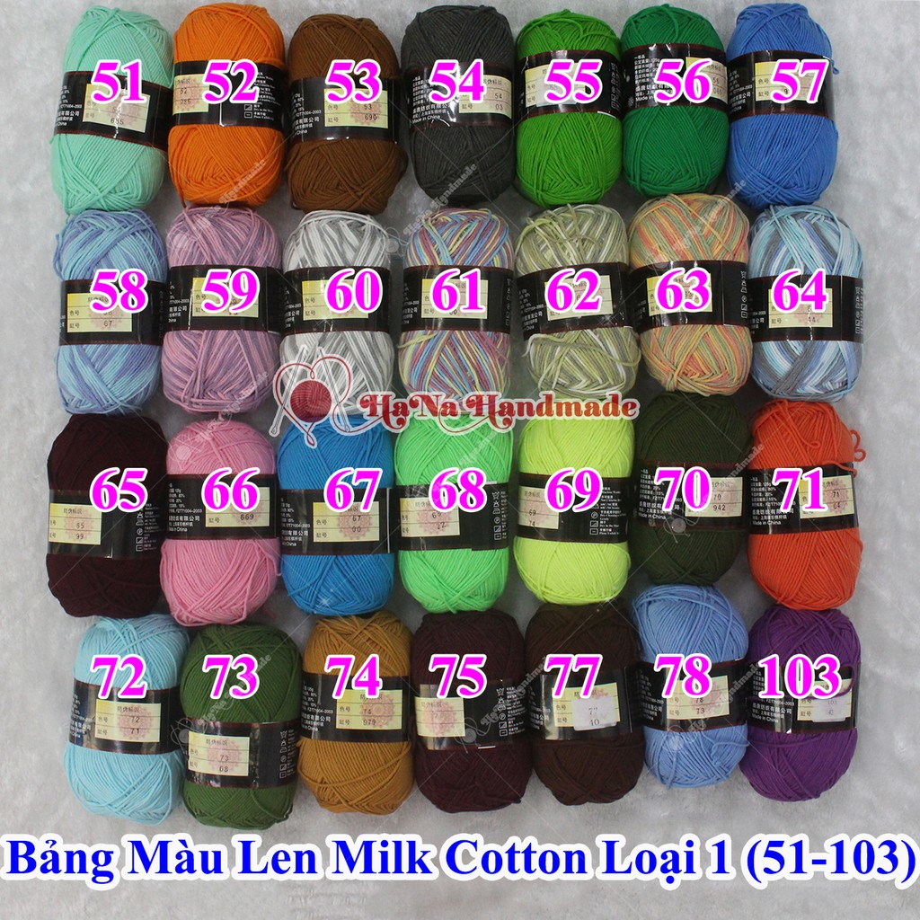 Len Milk Cotton Loại 1 màu 51 - 103 (45k/cuộn/125g)