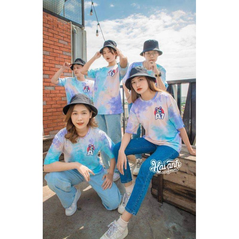 Áo loang màu, áo loang lớp in logo theo yêu cầu