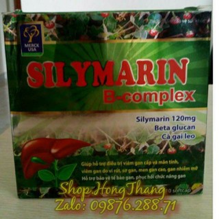GIẢI ĐỘC GAN-BỔ GAN-MÁT GAN SILYMARIN- CÀ GAI LEO 120mg Hộp 100 viên.
