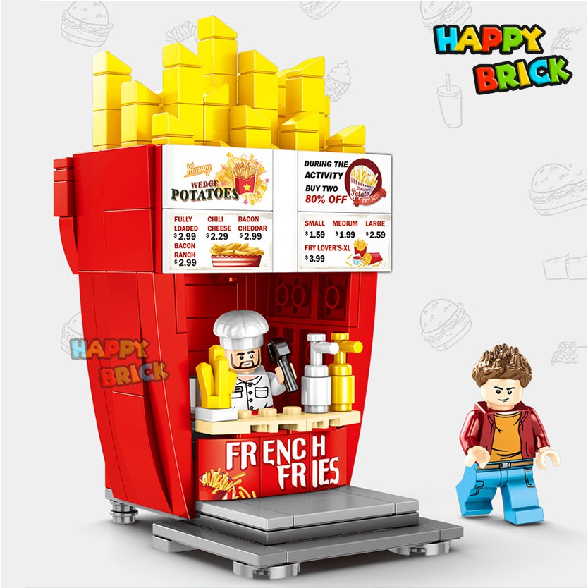 Đồ chơi lắp ráp lego - Quầy bán thức ăn nhanh Mini Street Shop (263 mảnh)