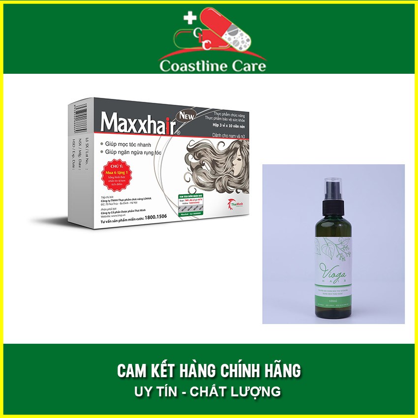COMBO 6 MAXXHAIR Tích điểm tặng 1 hộp và Tặng kèm ngay 1 chai Vioga Hair