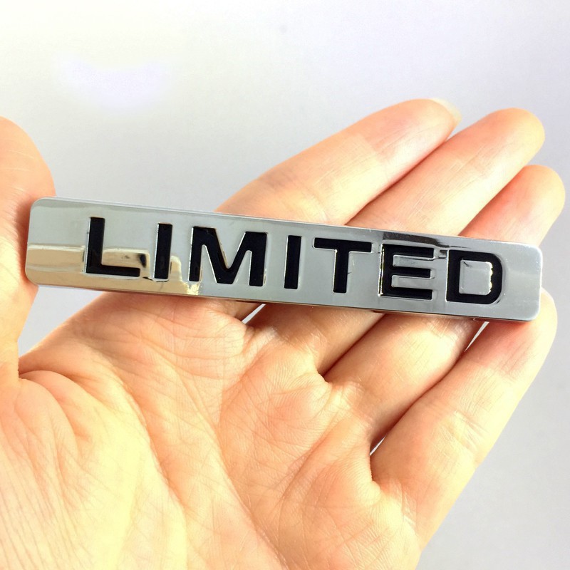 Miếng dán kiểu huy hiệu bằng kim loại khắc logo chữ limited gắn cốp ô tô