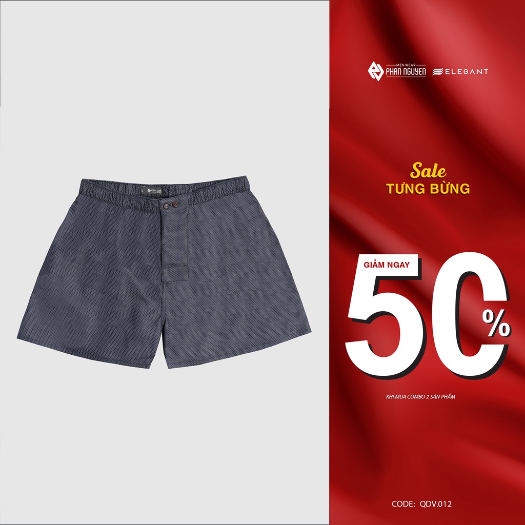 Quần đùi nam mặc nhà PHAN NGUYỄN short nam vải cotton mềm mại, thoải mái, thoát ẩm vượt trội QDV.008