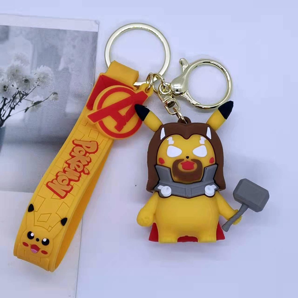 PVN49339 Móc Khóa Mặt Hình Pikachu Hoạt Hình Dễ Thương Giá Rẻ
