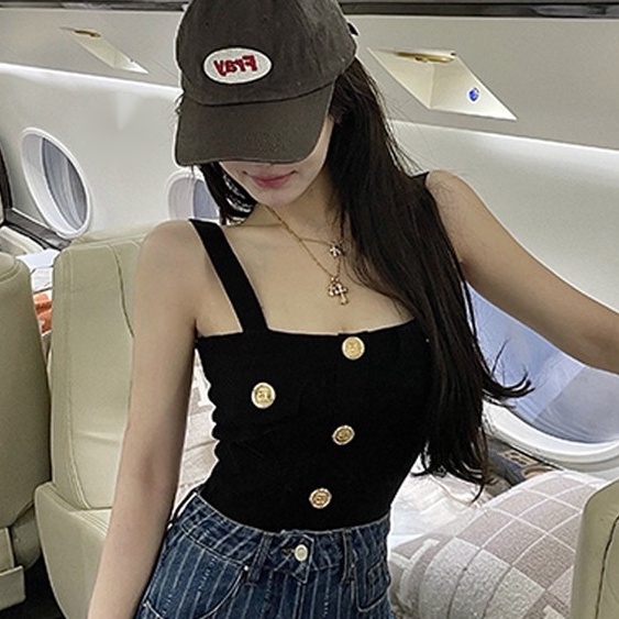 Áo Dệt Kim Hai Màu Đen Trắng Dáng Ôm Cài Khuy Kiểu Cung Điện Cổ Điển Thời Trang Cho Bạn Gái