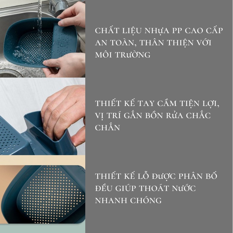 Rổ nhựa lọc rác đa năng - Giỏ nhựa bồn rửa bát tiện lợi (đựng đô lau rửa chén, rau củ, trái cây...)