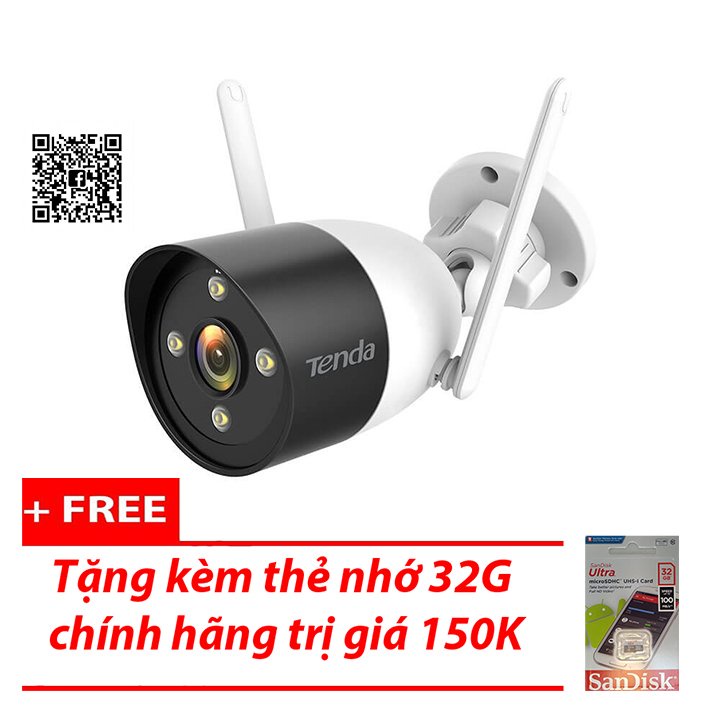 Camera wifi ngoài trời 3.0 có màu ban đêm Tenda CT6 cao cấp tặng kèm thẻ nhớ chính hãng