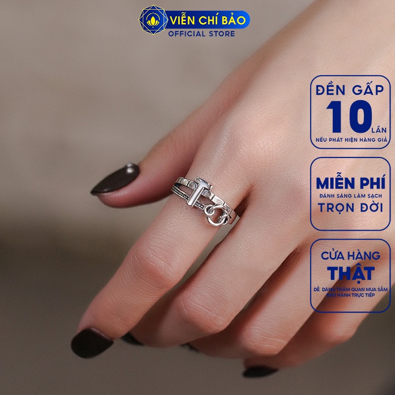 Nhẫn bạc nữ lồng họa tiết chữ T chất liệu bạc Thái 925 thời trang phụ kiện trang sức nữ Viễn Chí Bảo N000305
