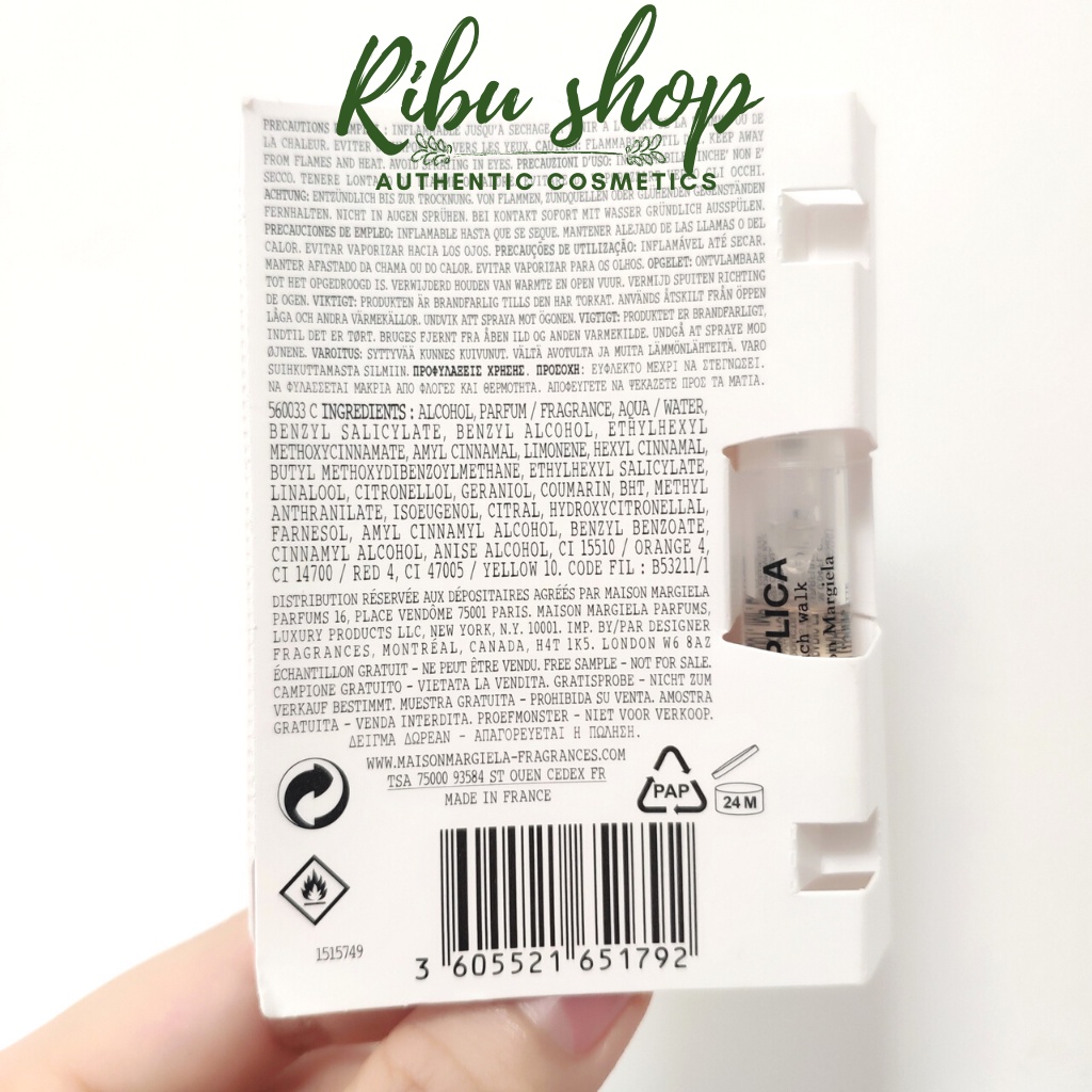 Nước hoa Maison Margiela Replica Beach Walk EDT 7ml fullbox tách set Sephora - Ribu shop