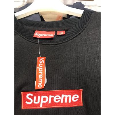 Áo Sweater In Logo Supreme Phối Màu Đỏ Đen Cá Tính