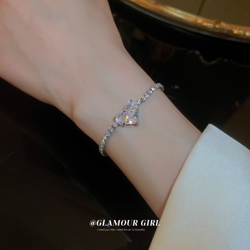 Vòng Đeo Tay Đính Đá Zircon Hình Trái Tim Phong Cách Hàn Quốc Thời Trang Cho Nữ