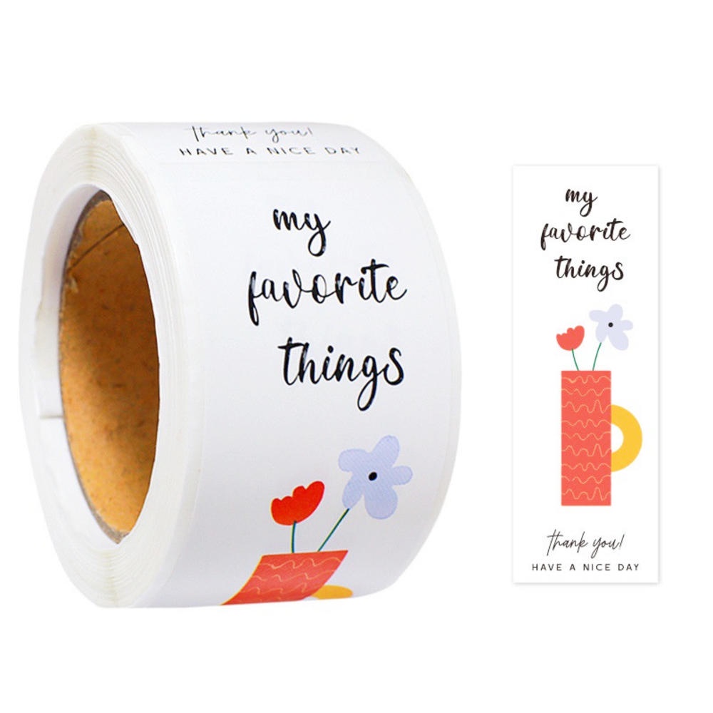 Cuộn 100 Nhãn Dán Trang Trí Sổ Tay In Chữ Thank You Độc Đáo