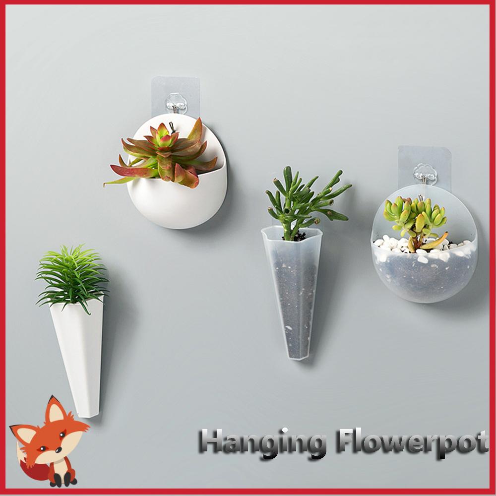 Bộ 2 / 4 Giá Treo Chậu Hoa Bằng Nhựa Acrylic Trong Suốt Hình Nón Màu Trắng Phong Cách Châu Âu