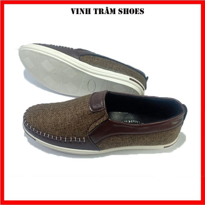 Giày lười mọi vải nam đế cao 3cm đế cao su chống trơn trượt hàng sẵn kho 38 - 43 [ Hoàn xu ]