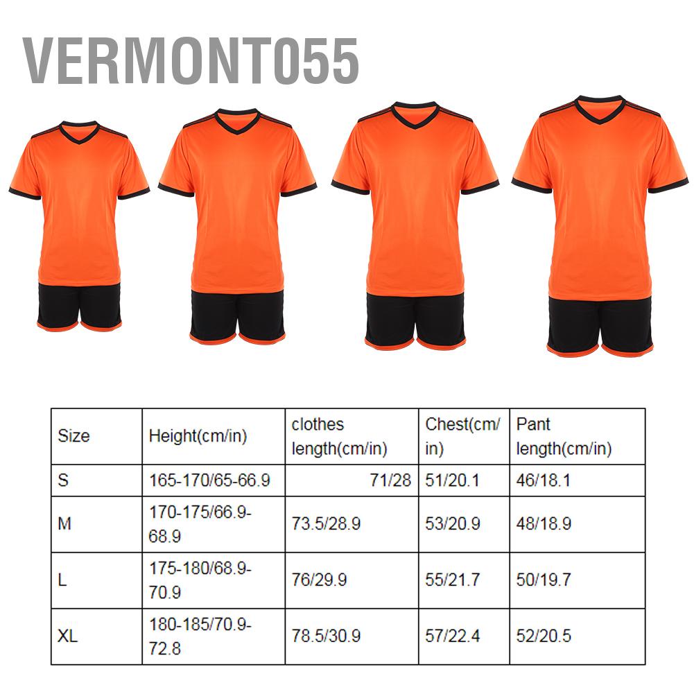 Vermont055 Summer Adult Man Competition Short Sleeve Group Uniform Football Suit Training Clothing