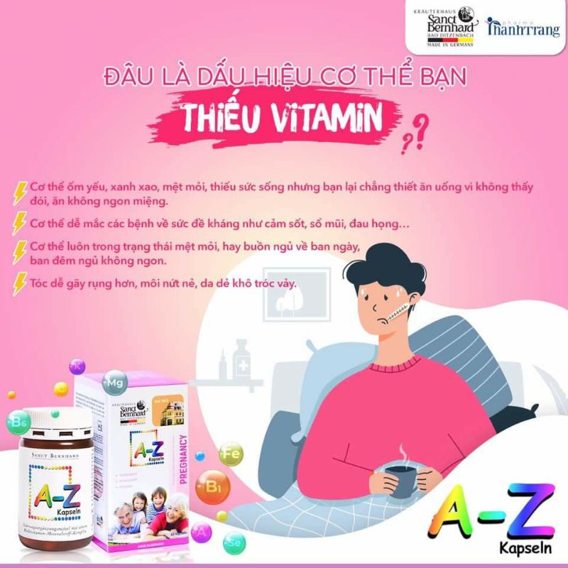 A-Z Kapseln, Viên uống bổ sung vitamin làm đẹp từ bên trong và khoáng chất tổng hợp - CHÍNH HÃNG SANCT BERNHARD 60 viên