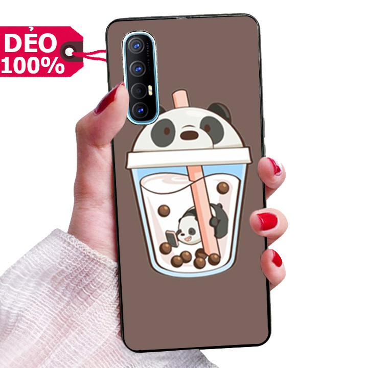 ỐP LƯNG DẺO OPPO RENO 3 PRO HÌNH NỀN TRÀ SỮA GẤU BÉO DỄ THƯƠNG PHỦ BÓNG NHƯ GƯƠNG