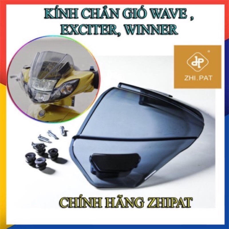 Kính chắn gió chính hãng zhipat cho wave 100,wave 110 wave rsx, exciter , winner winnerx cực đẹp