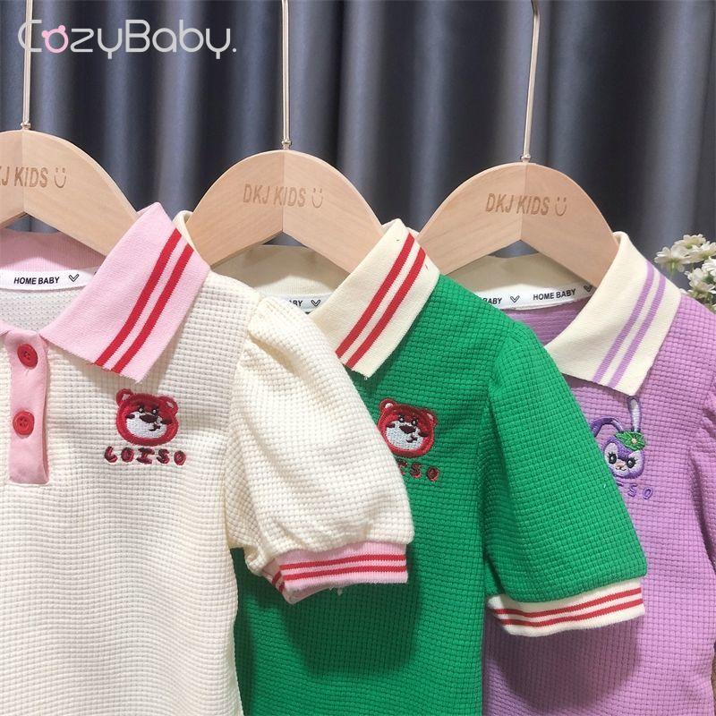 Set Áo Thun Ngắn Tay In Hoạt Hình Và Quần Short Thời Trang Mùa Hè Cho Bé Gái