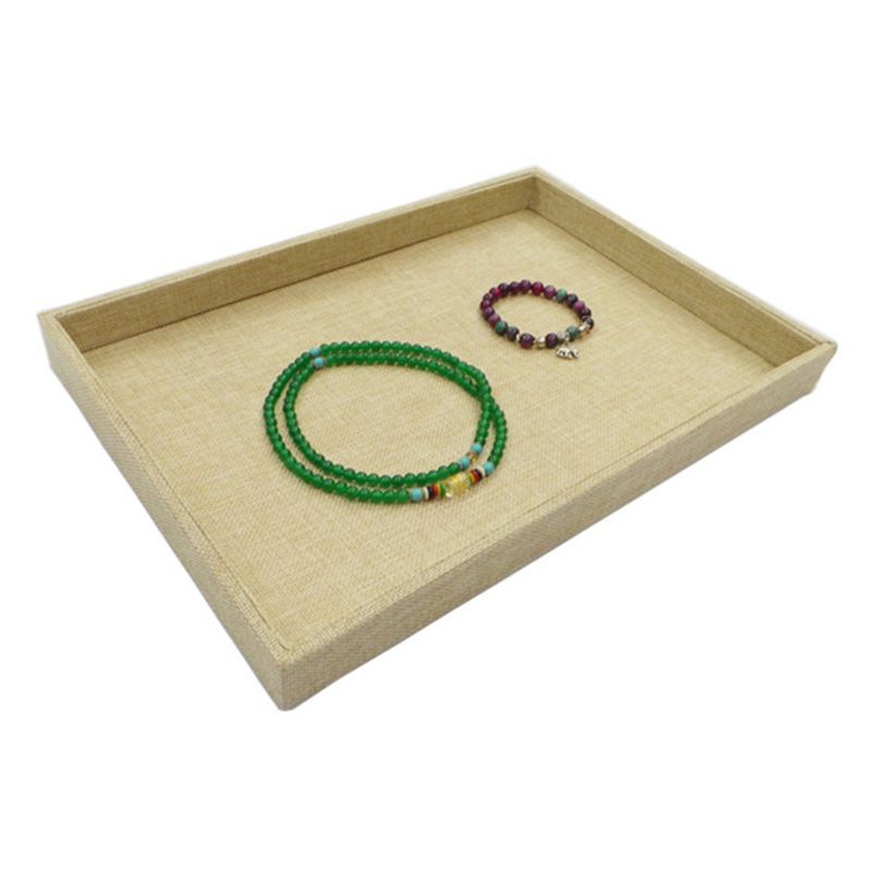 Giá Đỡ Trưng Bày Trang Sức Bông Tai / Vòng Tay Bằng Nhung Màu Be Đa Năng Tiện Dụng