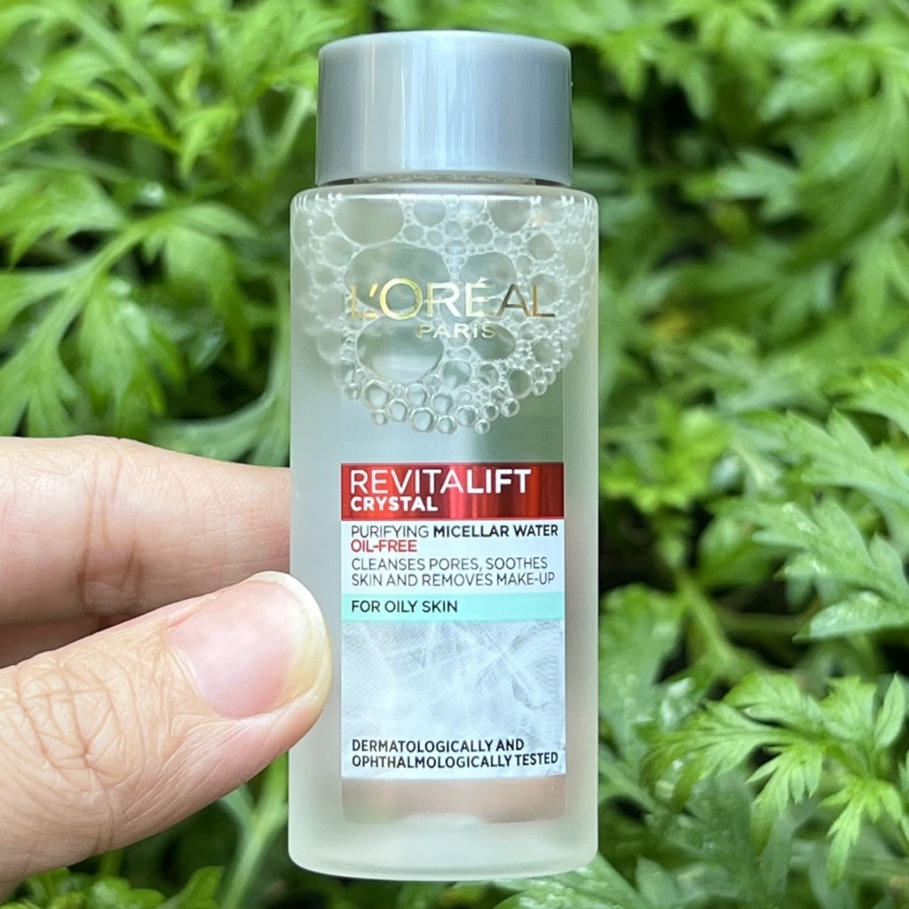 (mini 30ml) Nước Tẩy Trang Làm Sạch Cho Da Dầu L'oreal Revitalift Crystal Purifying Micellar Water