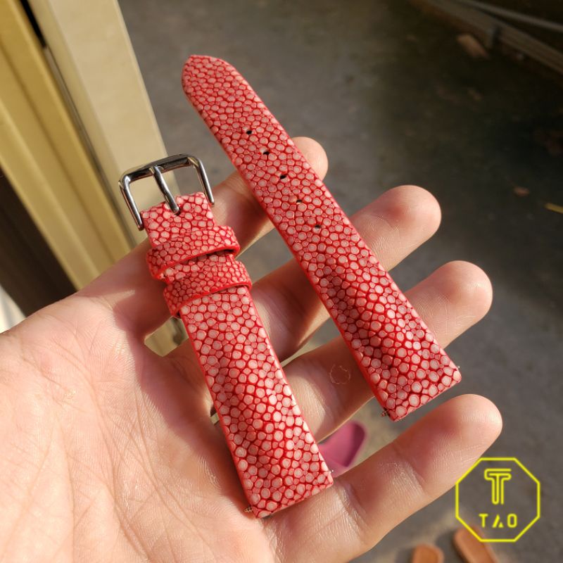 Dây đồng hồ da cá đuối kèm khóa kim + tool thay