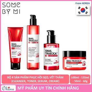 Bộ 4 Sản Phẩm Dưỡng Da, Cải Thiện Vết Thâm, Phục Hồi Sẹo Rỗ, Lỗ Chân Lông Some By Mi Snail - Full Size