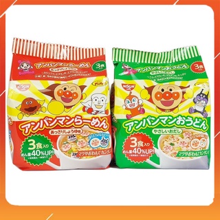 Mì Chú Hề Nissin Ramen Anpaman Màu Xanh Đỏ, Mì Ăn Liền, Mì Tokyo Noodle Cho Bé Từ 1 Tuổi Nhật Bản (3gói x 30g)