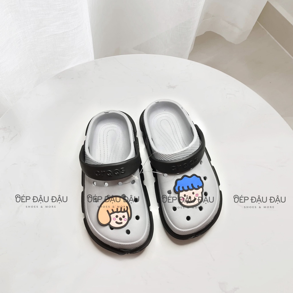 Dép Cross Sticker Boy &amp; Girl ⚡️SIÊU HOT⚡️  Dễ Thương Siêu Nhẹ Đế Chống Trơn Trượt