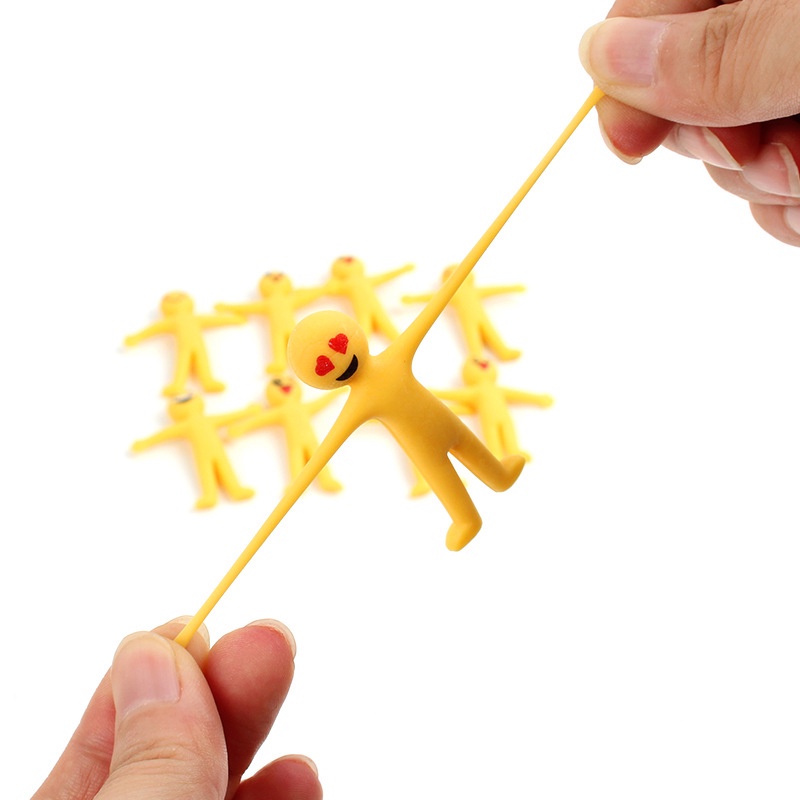 Đồ chơi mini HYG TOYS mô hình người kéo căng đàn hồi màu vàng có âm thanh