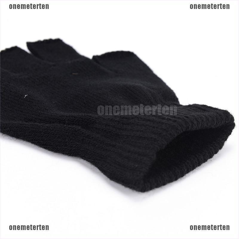 Găng tay len hở ngón đơn giản thời trang dành cho nam