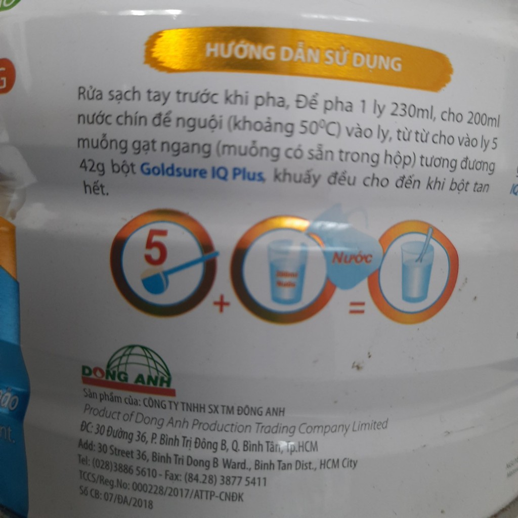 Sữa phát triển chiều cao trí não Goldsure IQ Plus 900g cho trẻ từ 1-10 tuổi (kiddy1234)