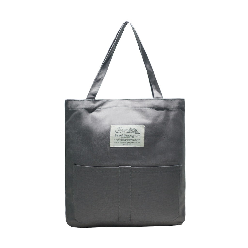 Túi Vải Tote Đeo Vai Form Lớn XinhStore - BED Xám Nhạt