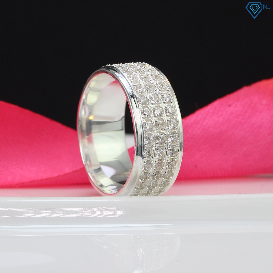 Nhẫn bạc nam tròn đính đá sang trọng NNA0251 - Trang sức TNJ