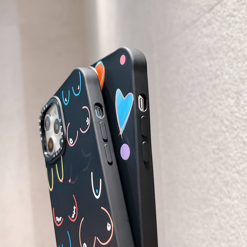 Ốp Điện Thoại Họa Tiết Trái Tim Nhiều Màu Xinh Xắn Cho iPhone13Pro iP12Pro XS iPhone11 12Promax 13Promax 11 12 13 7P