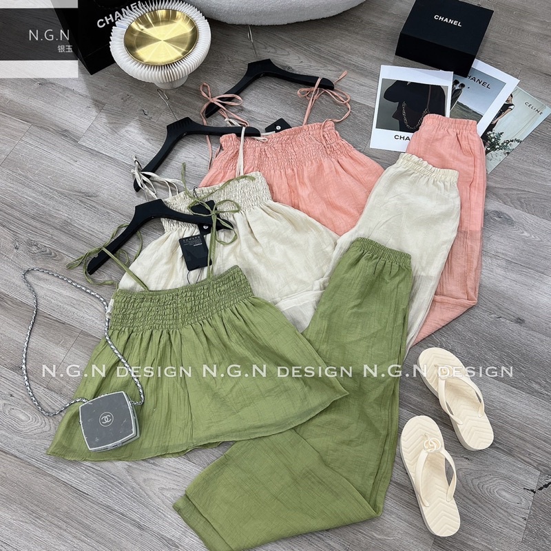 Set áo 2 dây quần xuông ngn