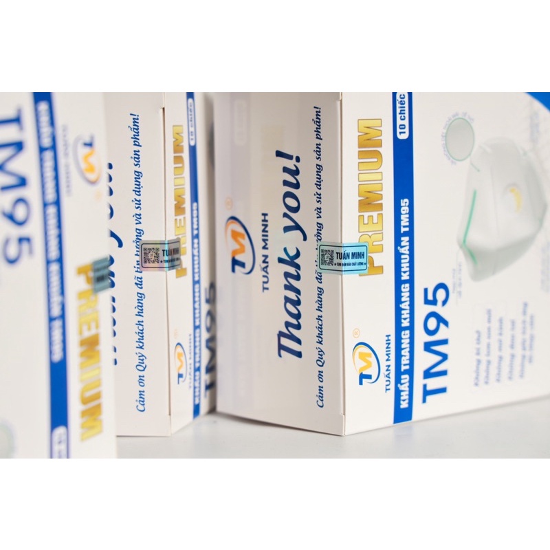 Hộp 10c Khẩu trang N95 không van 5 lớp cao cấp Tuấn Minh TM95 hàng chính hãng