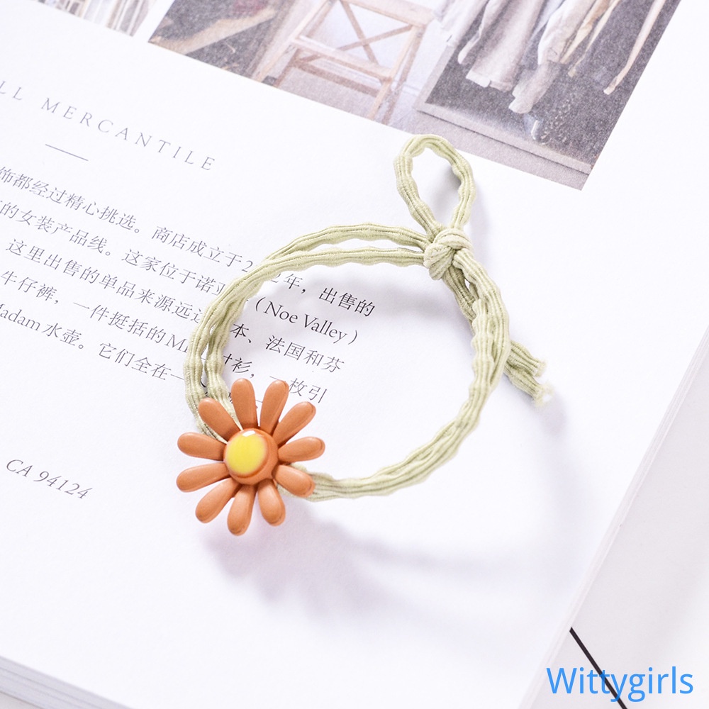 Dây buộc tóc cao su co giãn hai trong một trang trí hoa xinh xắn
