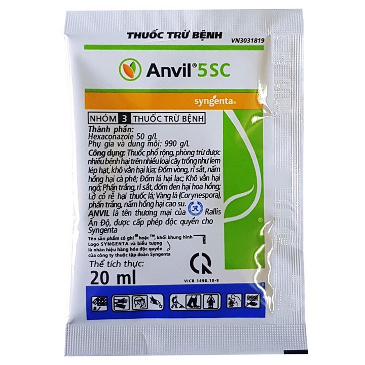 [FreeShip] Sản phẩm trừ nấm bệnh Anvil 5SC sử dụng cho cây trồng gói 20ml