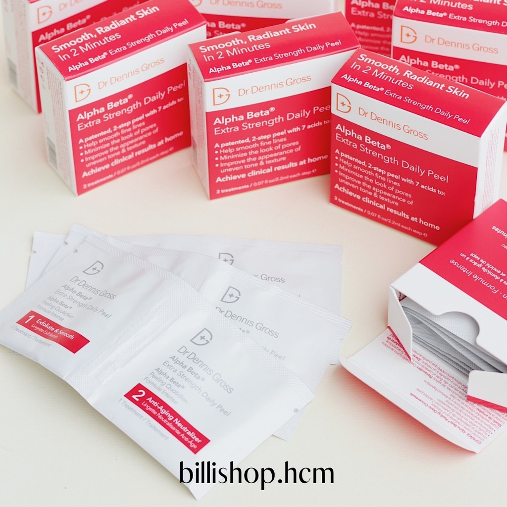 [Bill chính chủ] Tẩy da chết Dr Dennis Gross Alpha Beta Extra Strength Daily Peel (1 cặp)