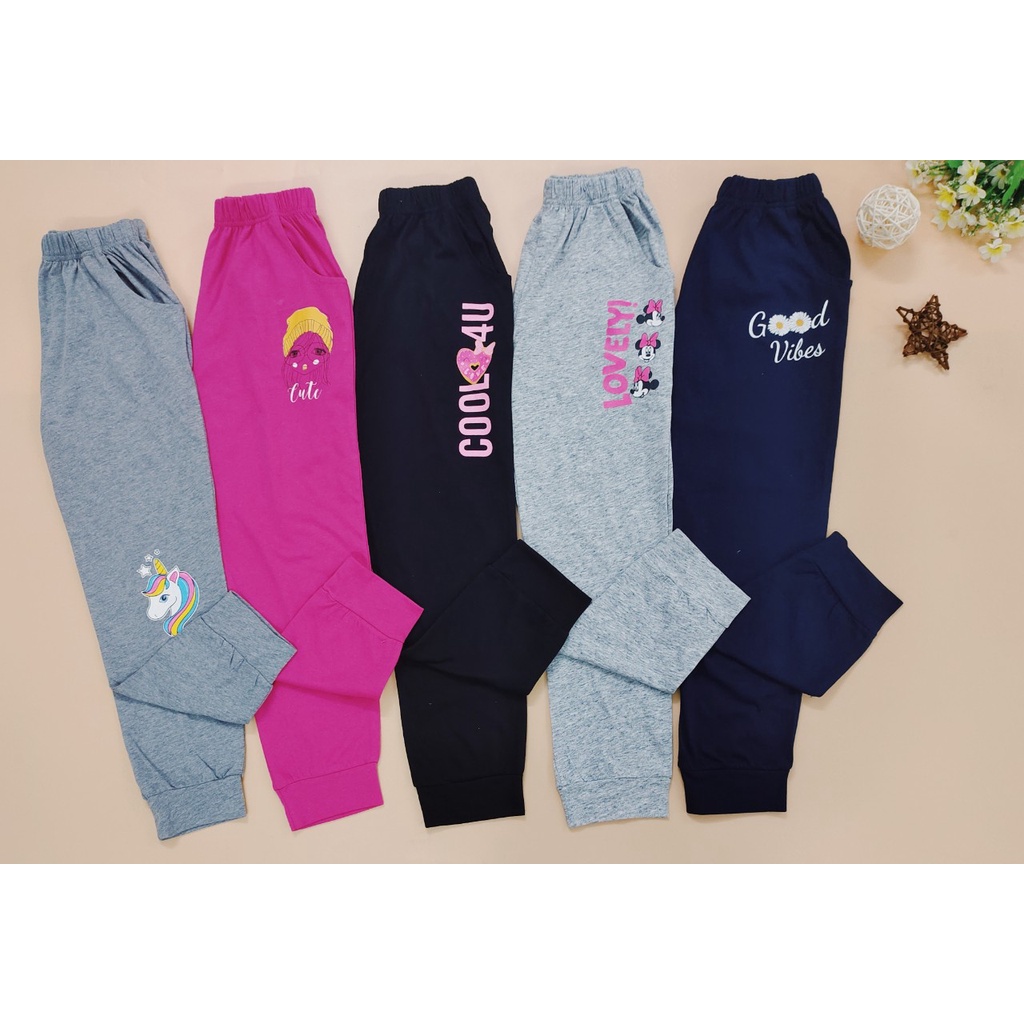 Quần dài thun bé gái size đại 23-55kg