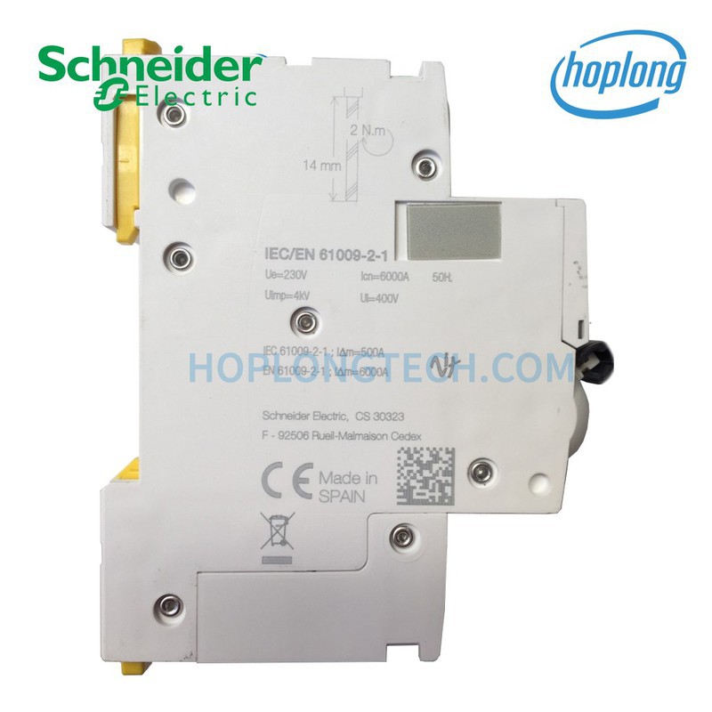 A9D31640 RCBO SCHNEIDER Cầu dao chống rò quá tải ngắn mạch 1P+N 40A 6kA