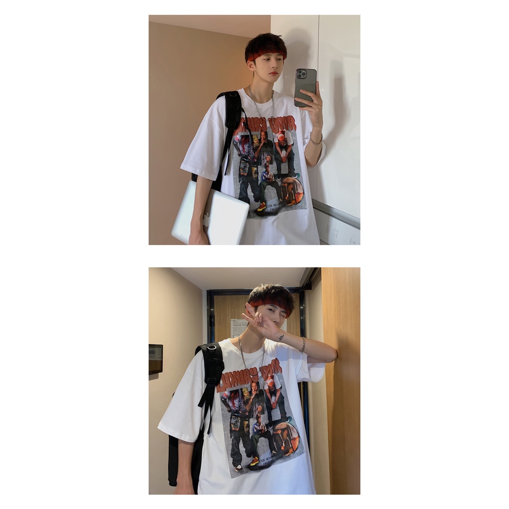 Áo Thun Nam TILAA FASHION Cổ Tròn Form Rộng Streetwear Áo Phông Nam Form Rộng Basic Cotton Oversize In AT06