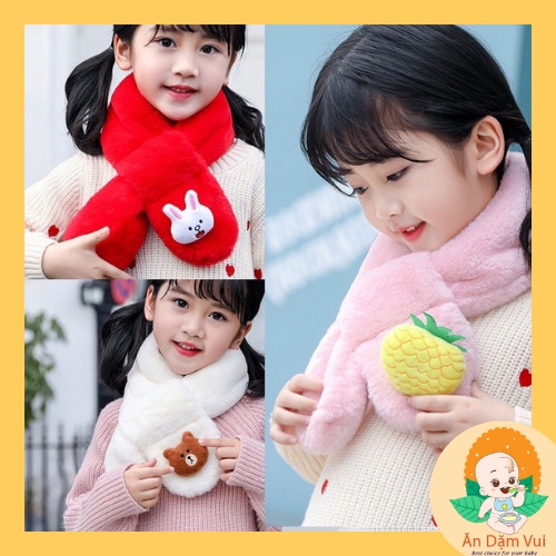 Khăn quàng cổ khăn choàng cổ lông thỏ họa tiết dễ thương cho bé trai bé gái SAMI KIDS
