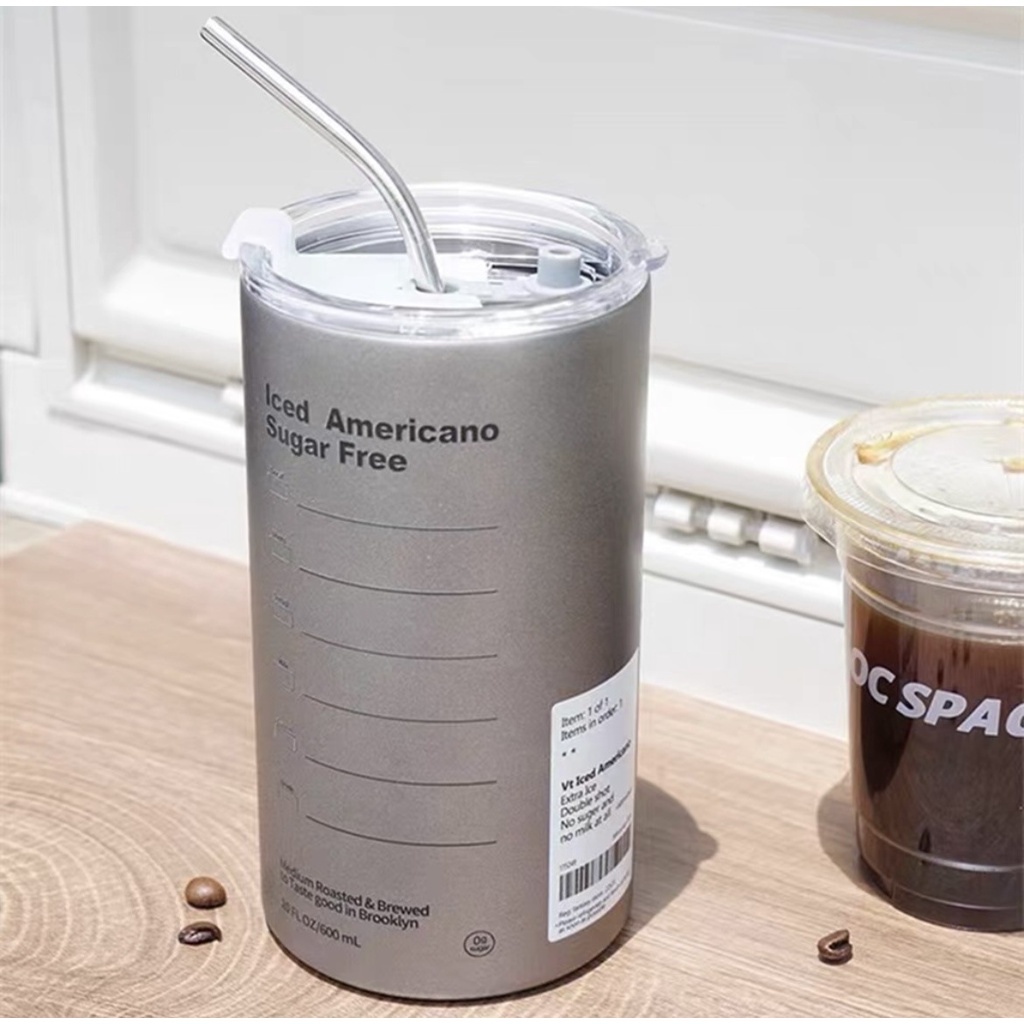 Cốc giữ nhiệt INOX ONGTRE bằng thép không gỉ có ống hút hiệu suất 6-8 tiếng