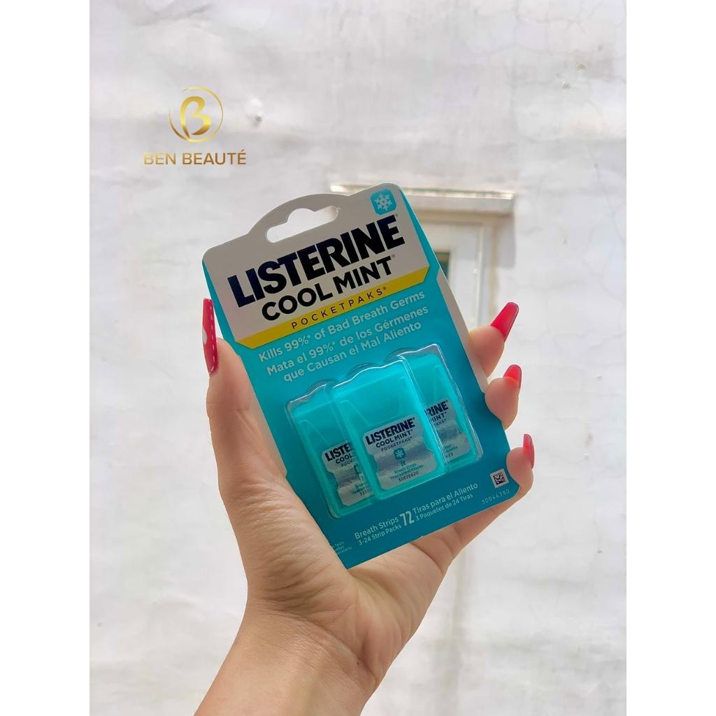 Miếng Ngậm Thơm Miệng Listerine Vĩ 3 Hộp 72 Miếng [Hàng Mỹ]