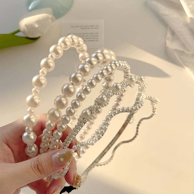 Băng Đô Hoa Đính Ngọc Trai Xinh Xắn Cho Nữ