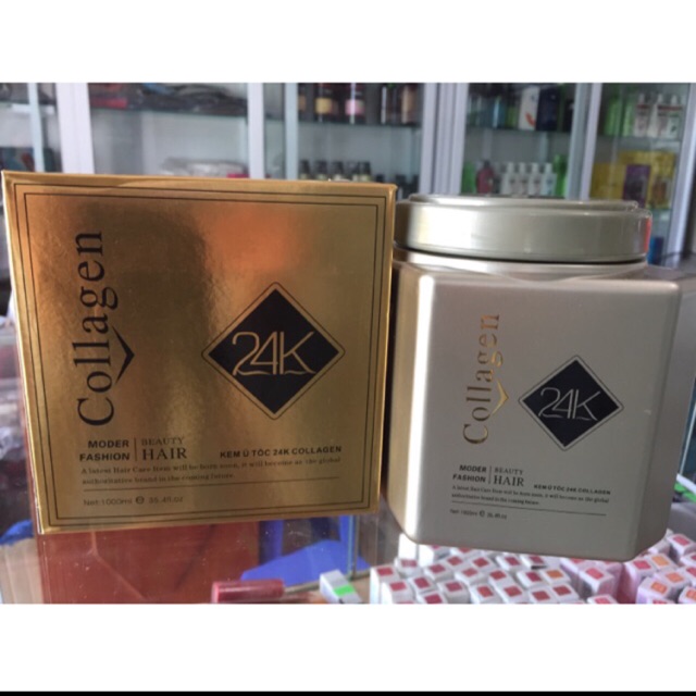 Kem Ủ Tóc  Collagen Vàng 24k  1000ML  Siêu Mềm Mượt Tóc, Phục Hồi tóc hiệu quả