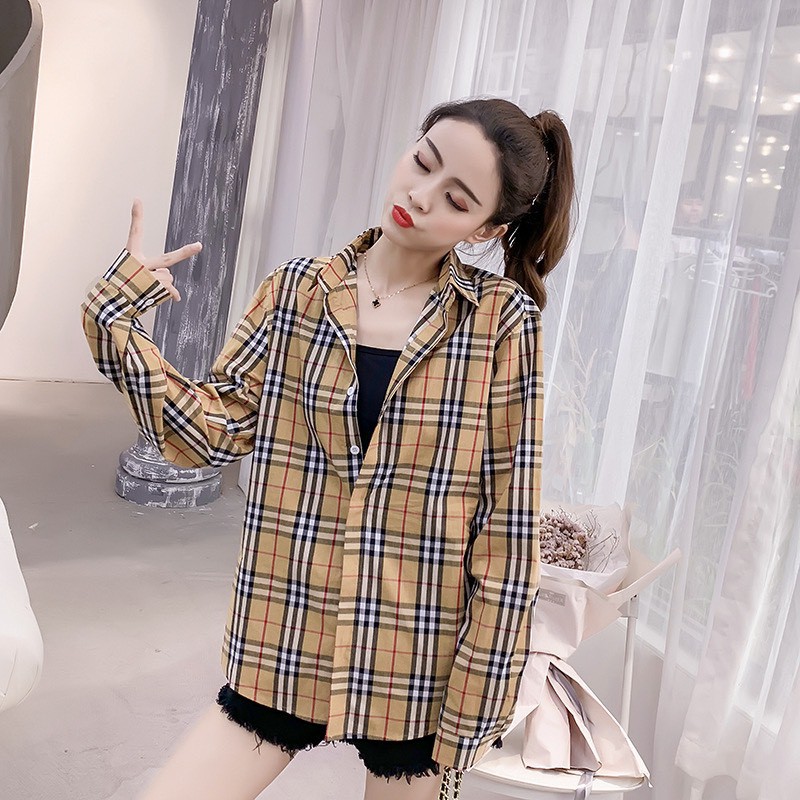 [SOMI] Áo sơ mi BBR dài tay unisex nam nữ form rộng, áo sơmi dài tay khoác ngoài chất dày mềm mát